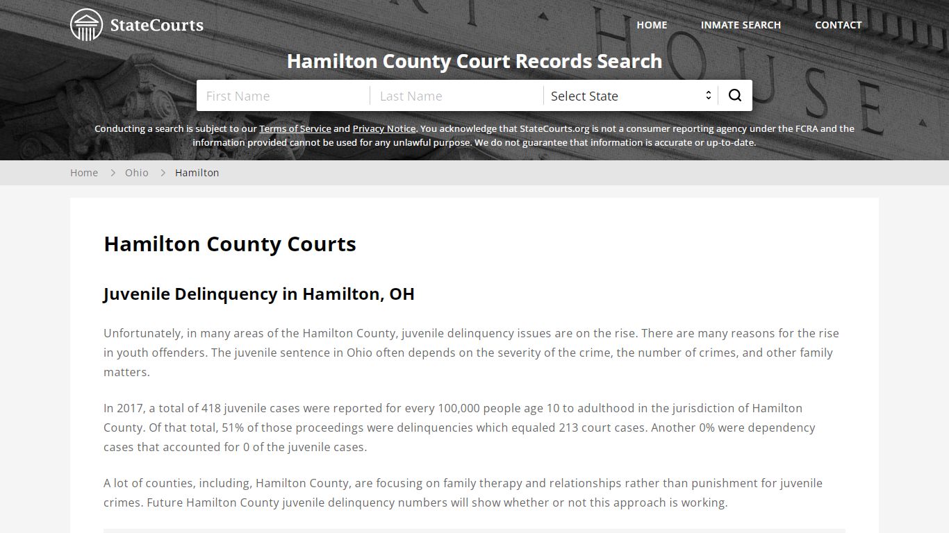 Hamilton County, OH Courts - Records & Cases - StateCourts